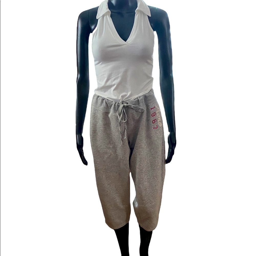 Aeropostale Grey Cropped Joggers, Size Large